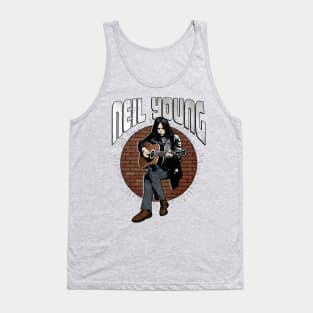 Neil Young and The Classic Guitar Tank Top